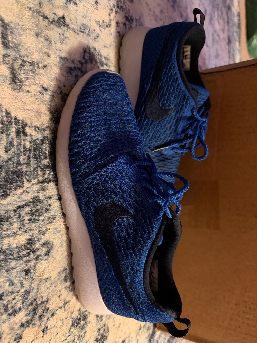 Nike Blue Mesh Athletic Sneakers with White Sole